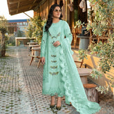 Mint Éclat | Embroidered Mint Green Ensemble