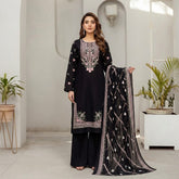 Noir Elegance – Embroidered 3-Piece Lawn Suit