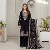 Noir Elegance – Embroidered 3-Piece Lawn Suit