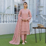 Aqua Blue Black-Embroidered Unstitched Lawn Suit