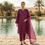 Aqua Blue Black-Embroidered Unstitched Lawn Suit