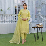 Aqua Blue Black-Embroidered Unstitched Lawn Suit