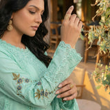 Mint Éclat | Embroidered Mint Green Ensemble
