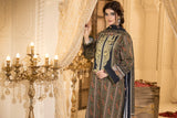 Peach silk unstiched 3piece printed suit