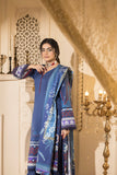 Peach silk unstiched 3piece printed suit