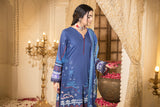 Peach silk unstiched 3piece printed suit