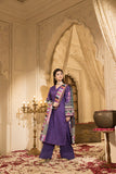 Peach silk unstiched 3piece printed suit