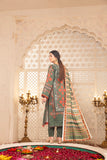 Peach silk unstiched 3piece printed suit