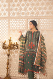 Peach silk unstiched 3piece printed suit