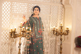 Peach silk unstiched 3piece printed suit