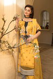 Peach silk unstiched 3piece printed suit
